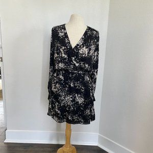 Parker Faux-Wrap Long Sleeve Dress